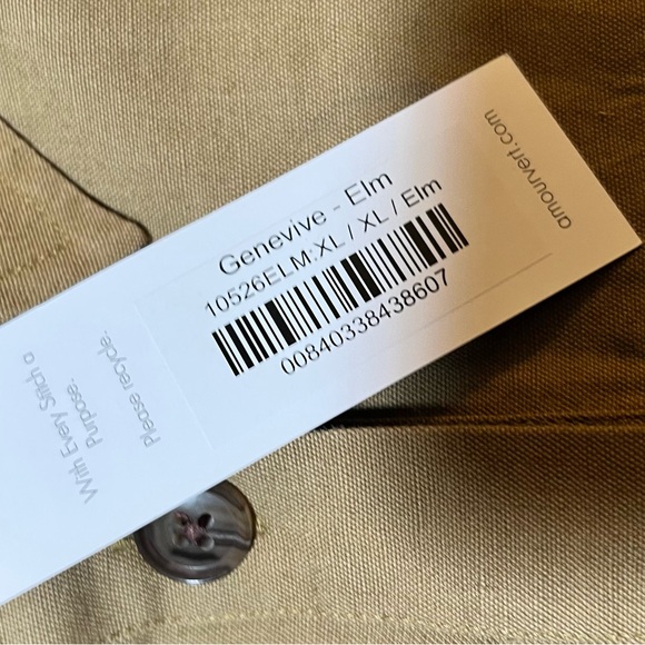 Amour Vert Genevieve jacket shirt in Elm olive green linen blend size XL - Picture 5 of 11